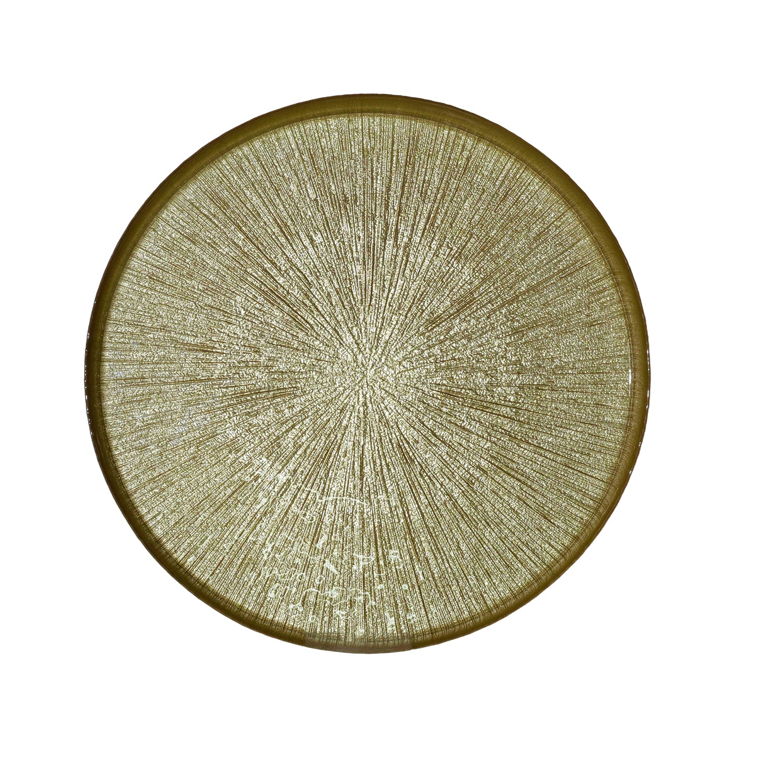 GUSTO CASA - Vassoio Rotondo in vetro Dorato diametro 32 cm